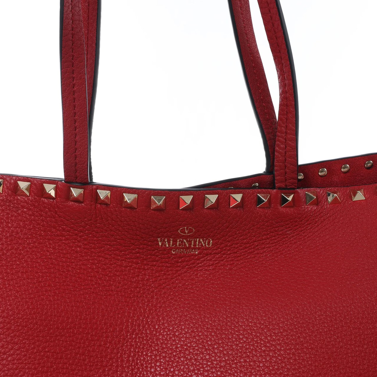 Valentino Garavani Rockstud Leather Shoulder Bag in Red Divers