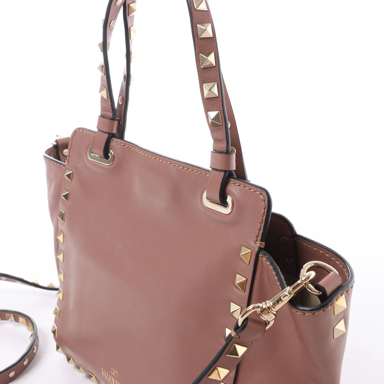 Valentino Garavani Rockstud Leather 2Way Handbag in Dusty Pink Roze