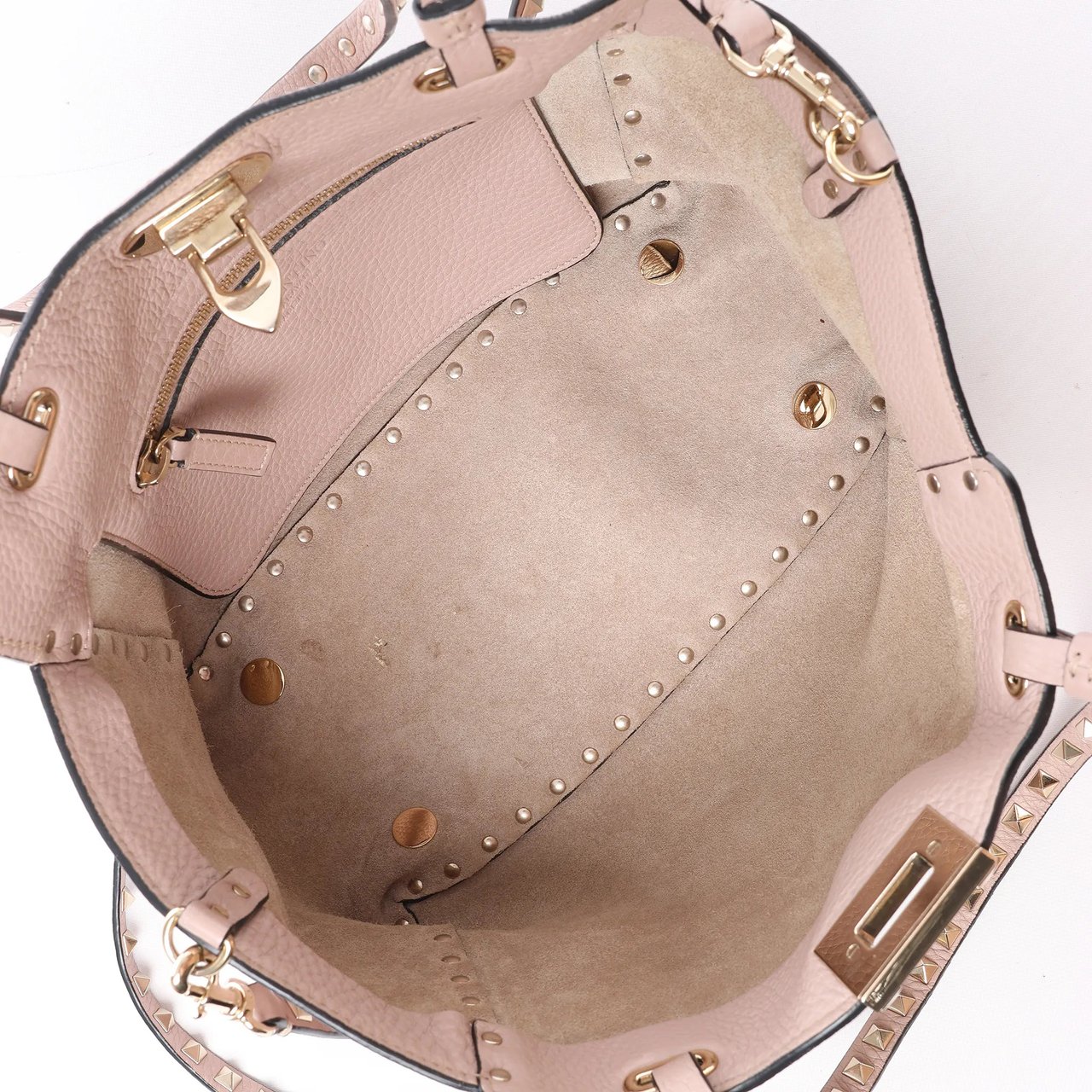 Valentino Garavani Rockstud Leather 2Way Handbag in Dusty Pink Roze