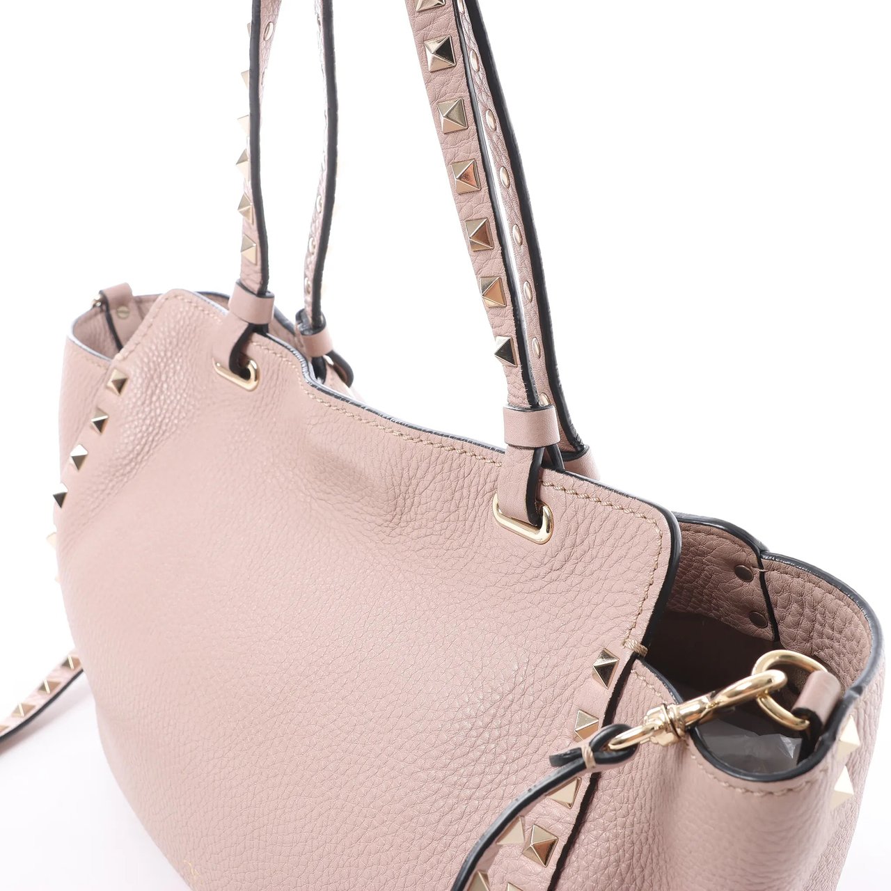 Valentino Garavani Rockstud Leather 2Way Handbag in Dusty Pink Roze