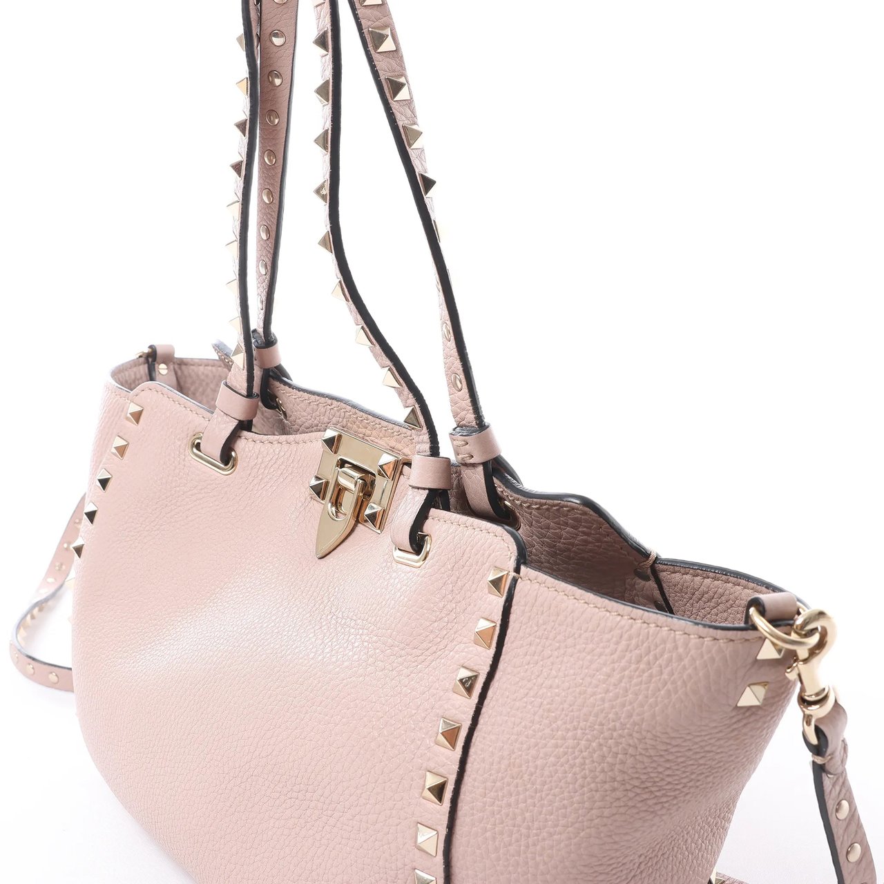 Valentino Garavani Rockstud Leather 2Way Handbag in Dusty Pink Roze