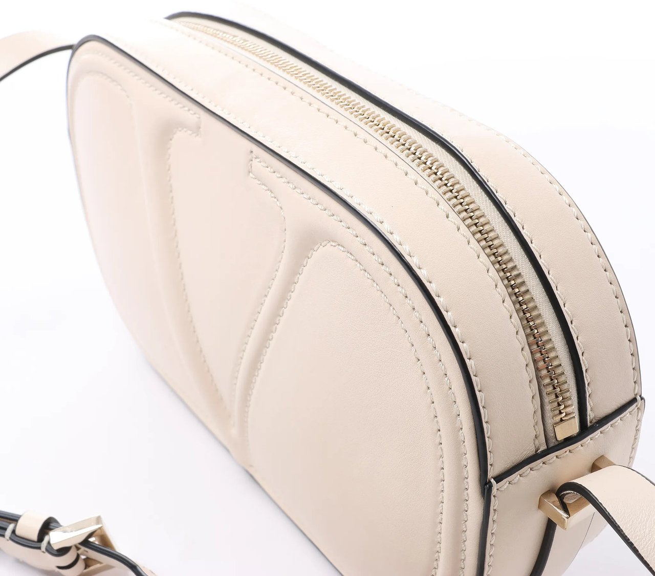 Valentino Garavani V logo Leather Crossbody Bag in Pink Roze