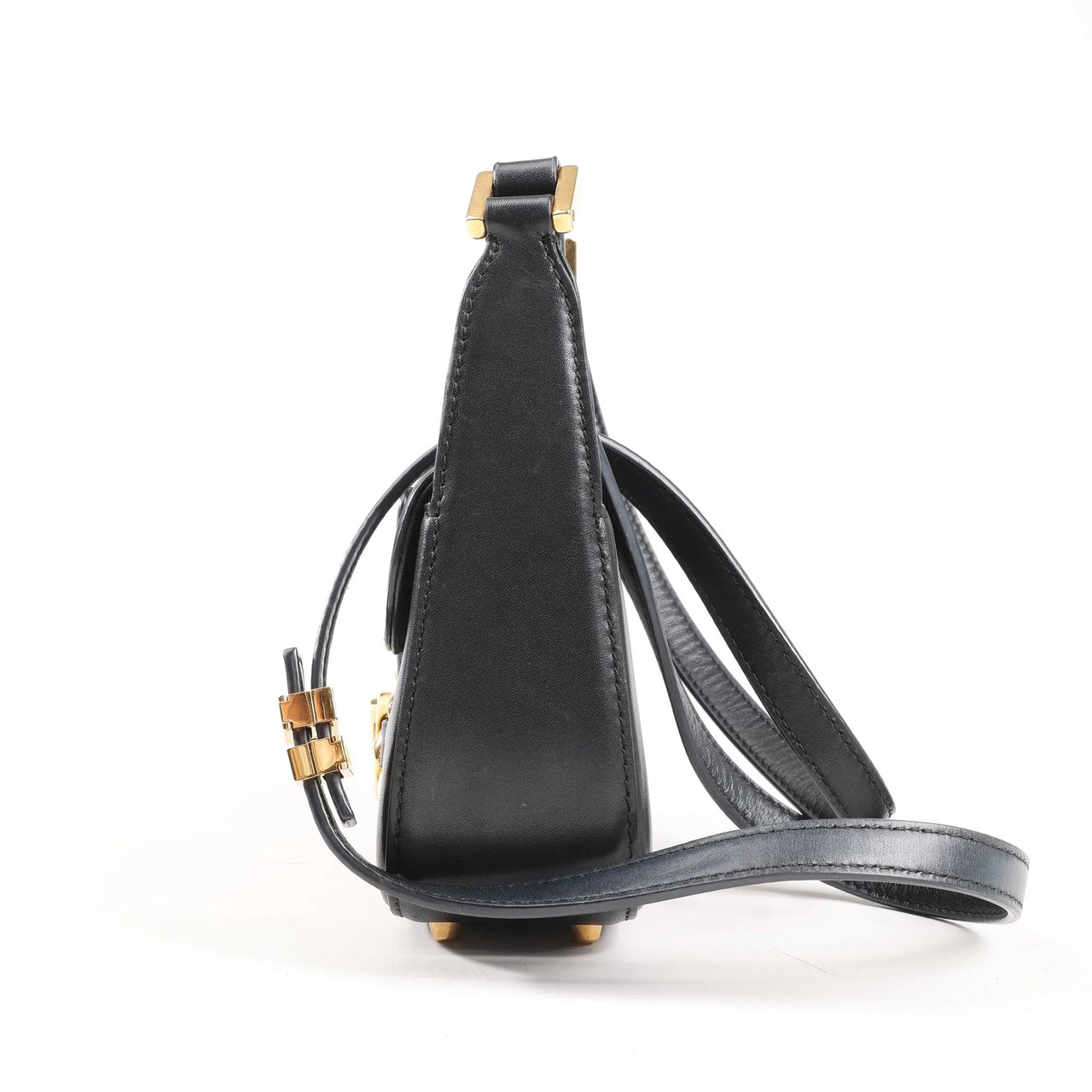 Valentino Garavani VLogo Leather Shoulder bag in Black Zwart