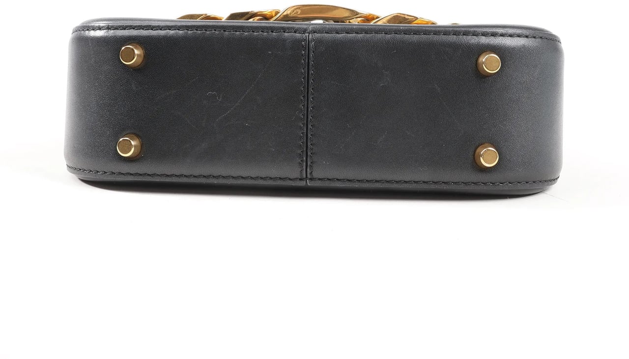 Valentino Garavani VLogo Leather Shoulder bag in Black Zwart