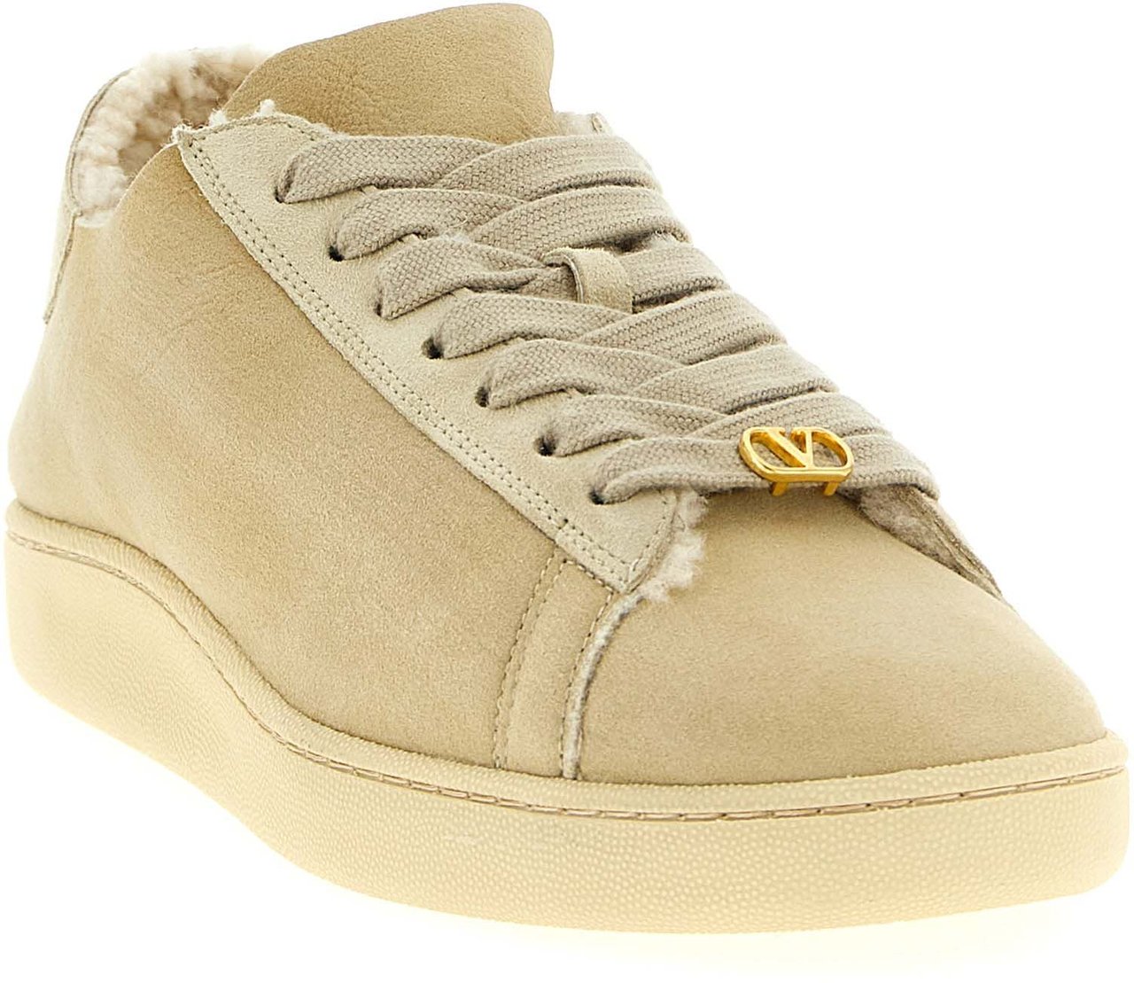 Valentino Garavani Beige Goatskin Low Top Sneakers Beige