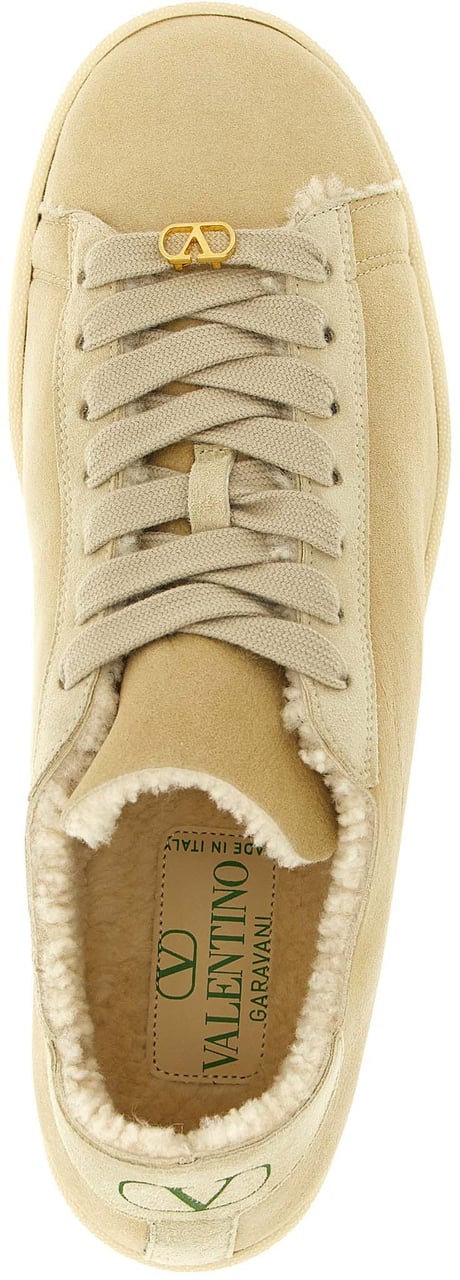 Valentino Garavani Beige Goatskin Low Top Sneakers Beige
