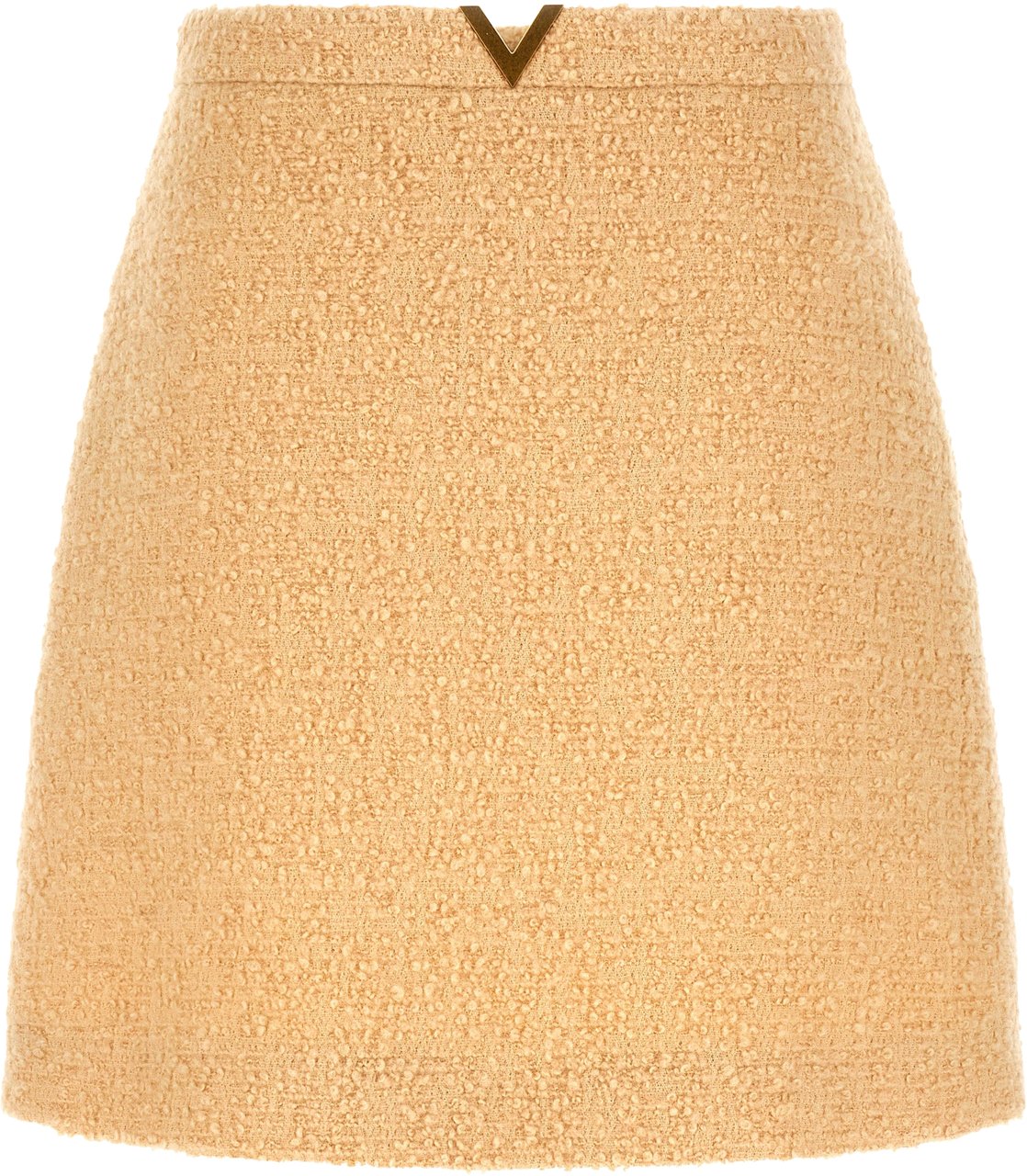 Valentino Garavani Beige Virgin Wool Long Skirt Beige