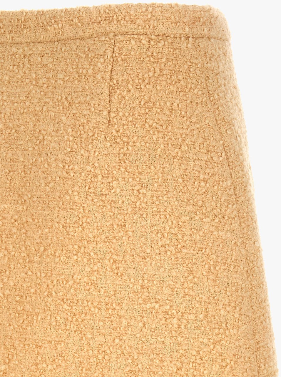 Valentino Garavani Beige Virgin Wool Long Skirt Beige