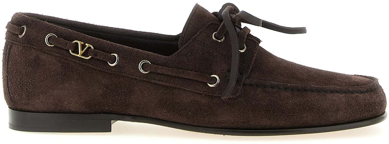 Valentino Garavani Brown Cowhide Slip-On Loafers Bruin