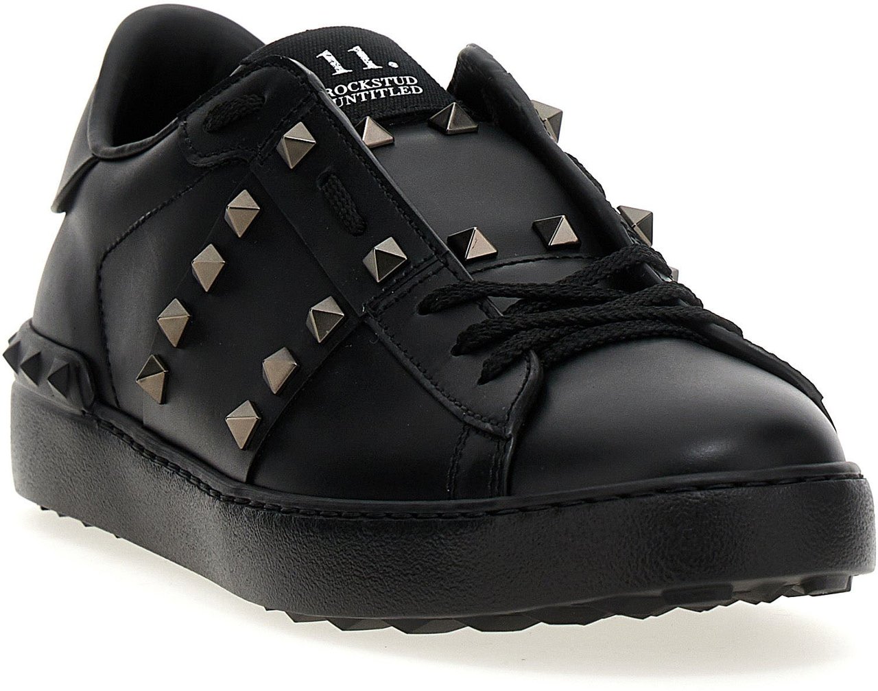 Valentino Garavani Black Calfskin Low Top Sneakers Zwart