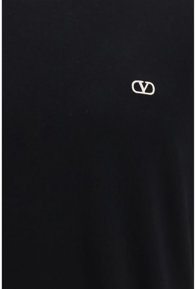 Valentino Garavani Black Cotton T-Shirt Zwart