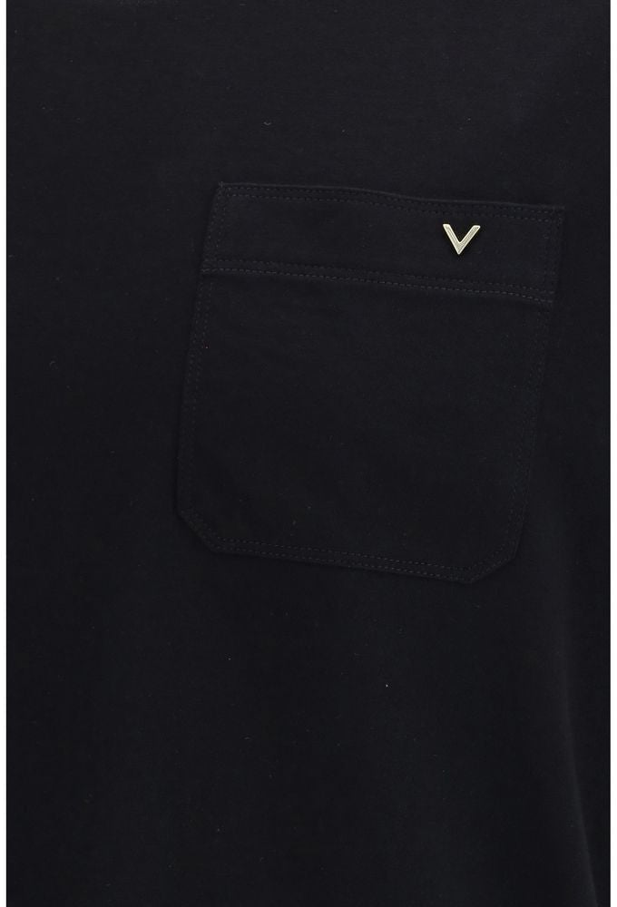 Valentino Garavani Black Cotton T-Shirt Wit