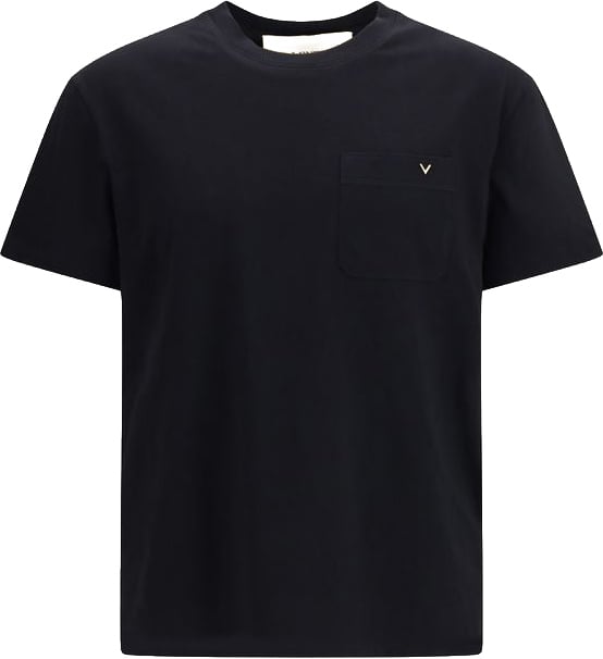 Valentino Garavani Black Cotton T-Shirt Wit