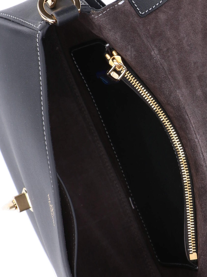 Valentino Garavani Small 'Ohval' Shoulder Bag – Black Zwart