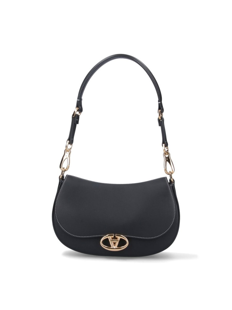 Valentino Garavani Small 'Ohval' Shoulder Bag – Black Zwart