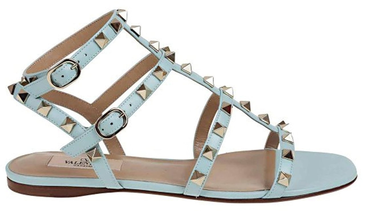 Valentino Garavani Valentino Garavani Rockstud T05 Flats Sandals Blauw