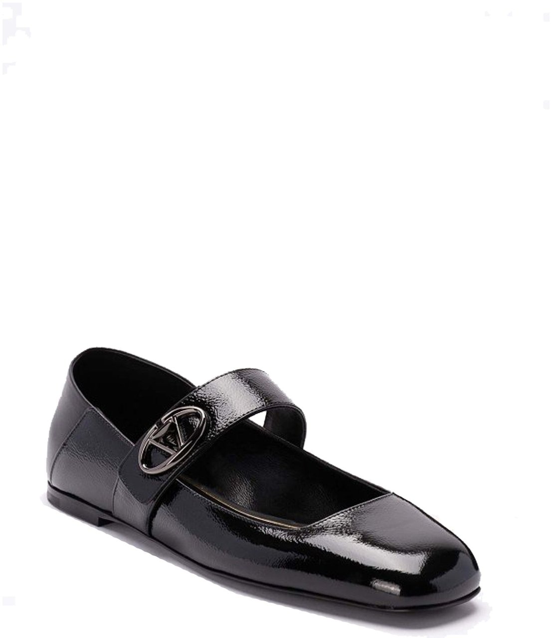 Valentino Garavani Valentino Garavani Leather Locker Ballerina Flats Zwart