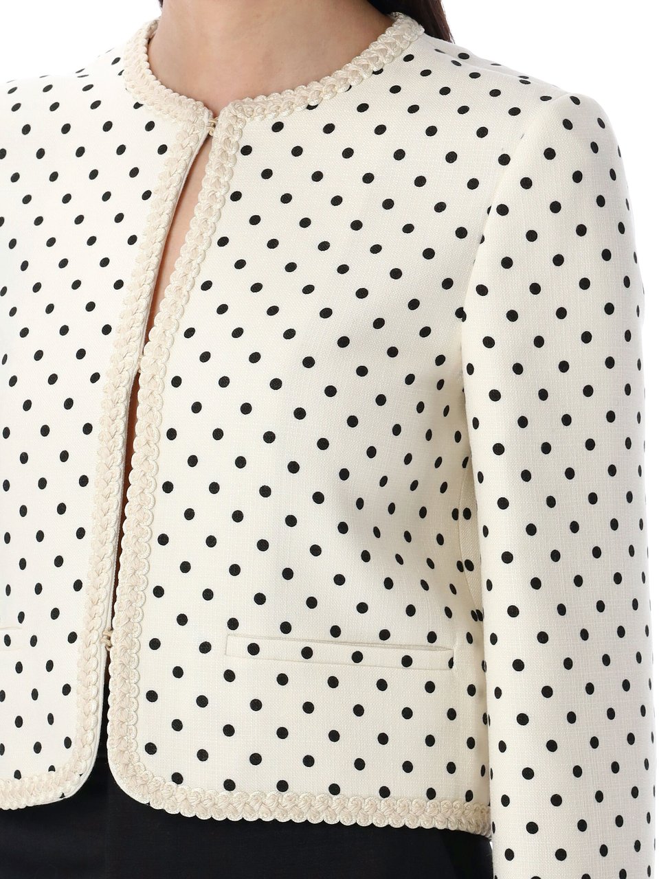 Valentino Garavani Cropped Jacket Pois Ivory Black Divers