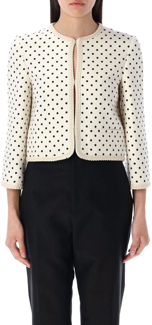 Valentino Garavani Cropped Jacket Pois Ivory Black Divers