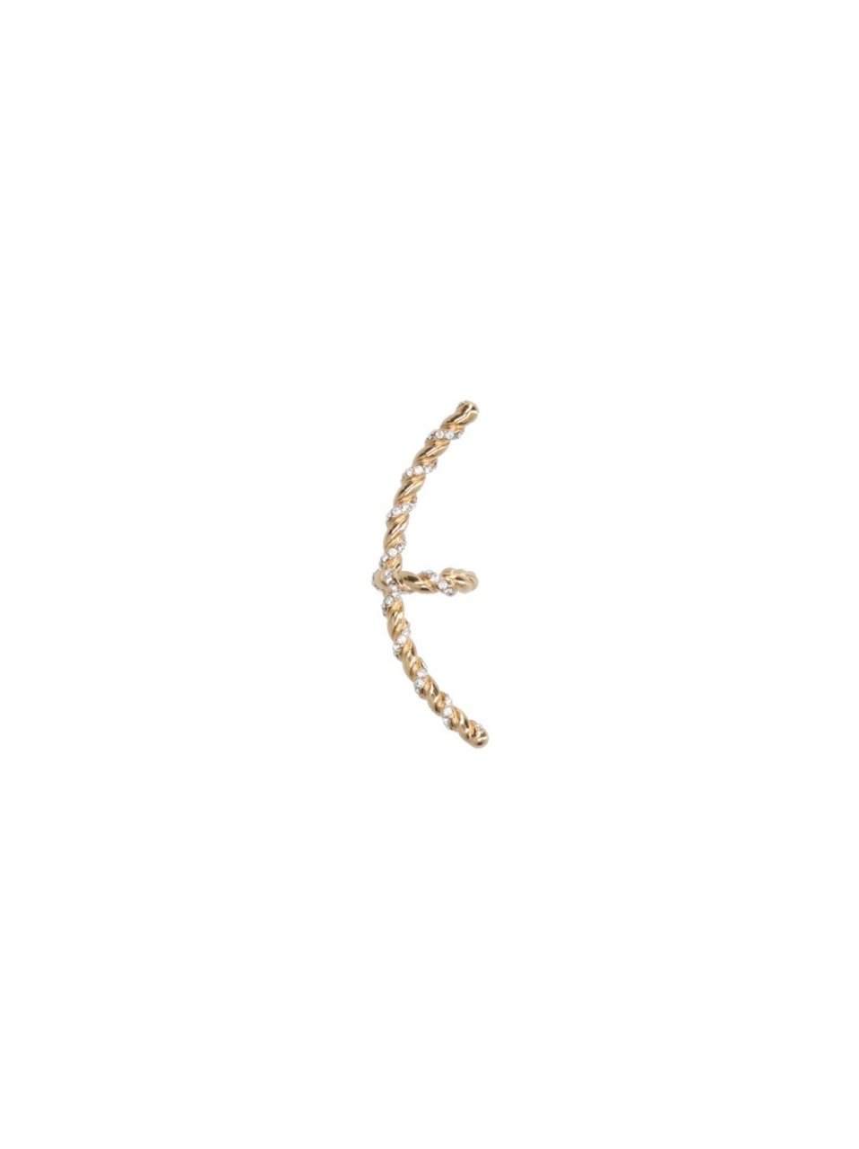 Valentino Garavani Twisted Gold-Tone Cuff Earring With Silver-Toned Crystals Goud
