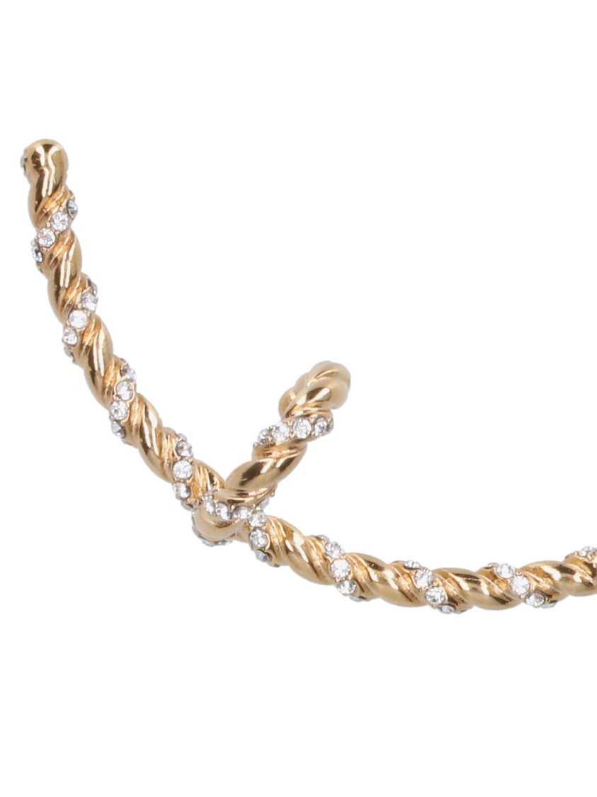 Valentino Garavani Twisted Gold-Tone Cuff Earring With Silver-Toned Crystals Goud