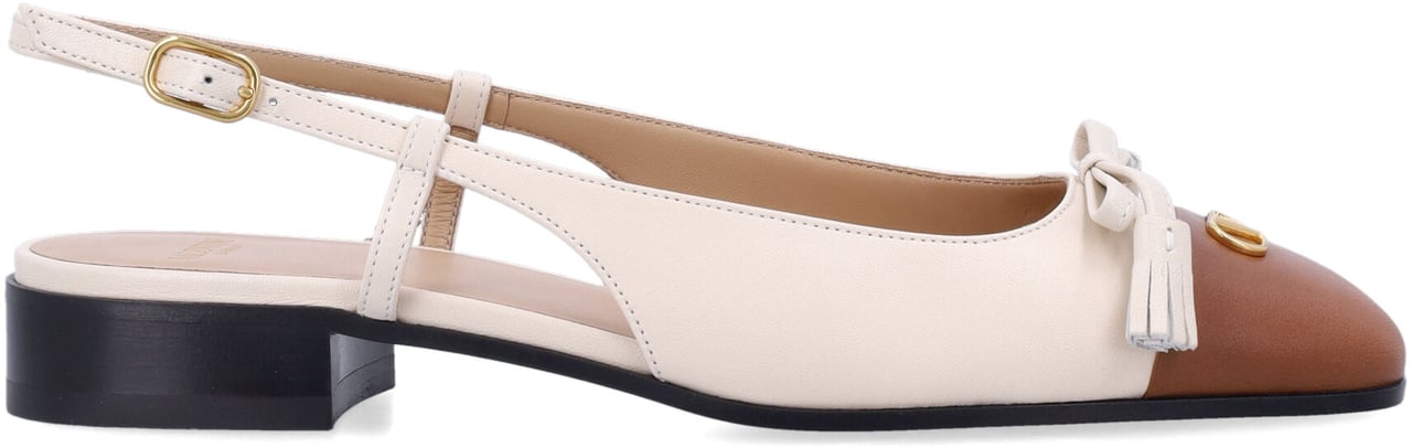 Valentino Garavani Sling Back Folifoliage Butter White Tabacco Wit