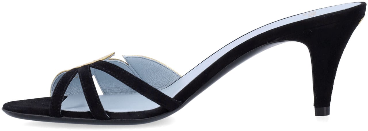 Valentino Garavani Slide Foliafoliage T65 Nero Zwart