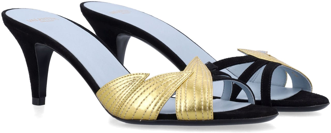 Valentino Garavani Slide Foliafoliage T65 Nero Zwart