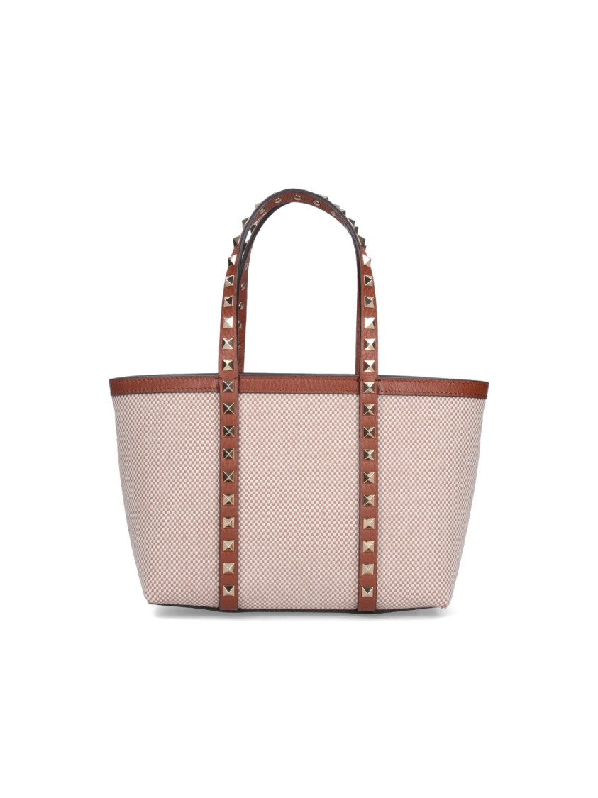 Valentino Garavani "Rockstud" Small Shopping Bag – Beige Neutraal