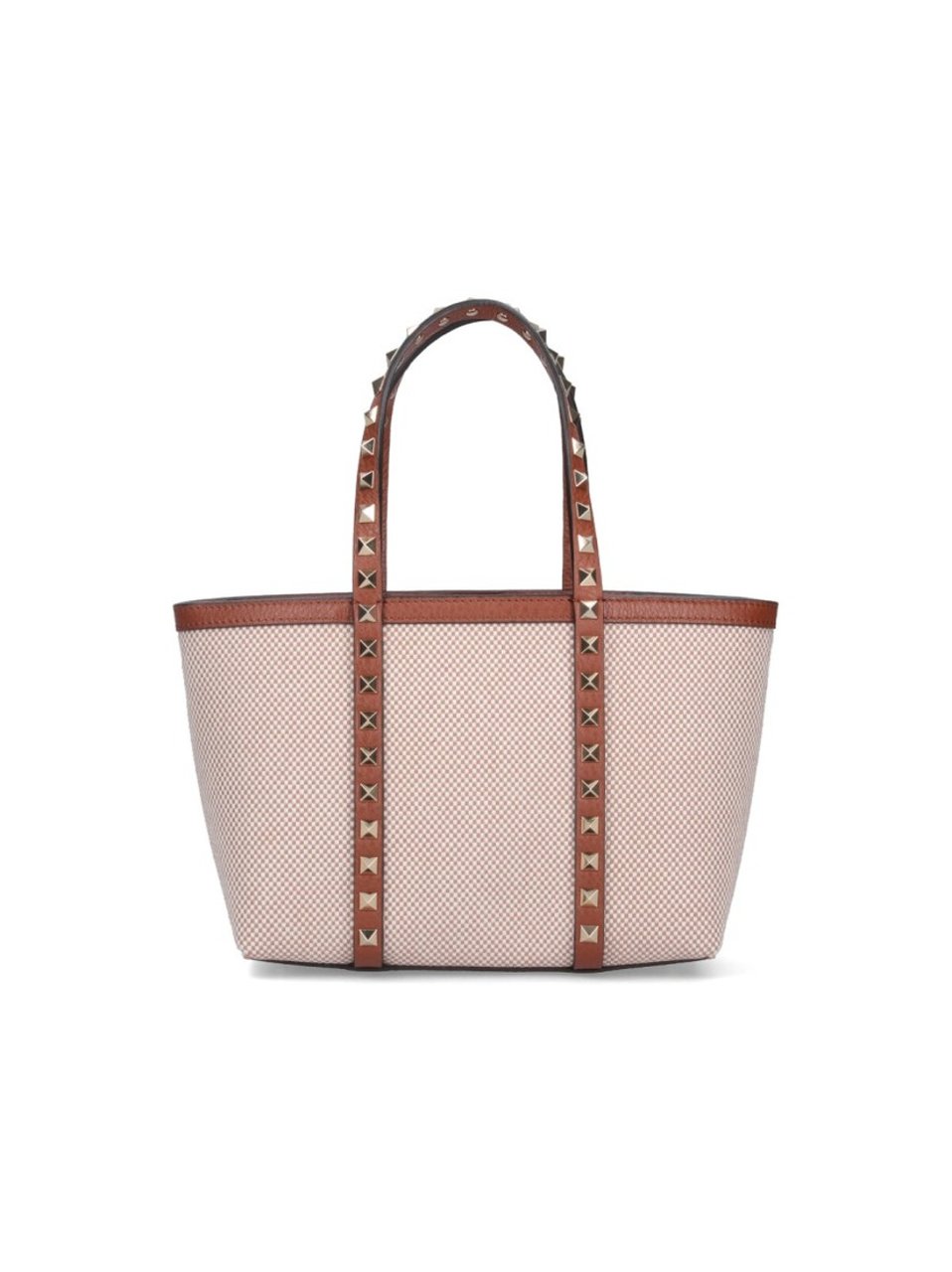 Valentino Garavani "Rockstud" Small Shopping Bag – Beige Neutraal