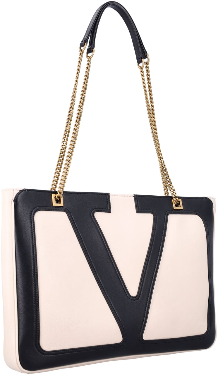 Valentino Garavani Medium Tote | Viva Superstar | Butter Whitenero Beige