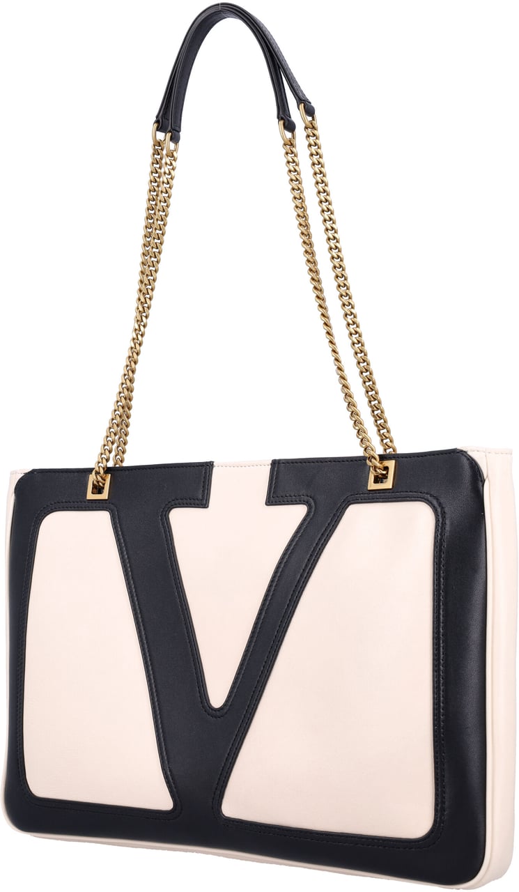 Valentino Garavani Medium Tote | Viva Superstar | Butter Whitenero Beige