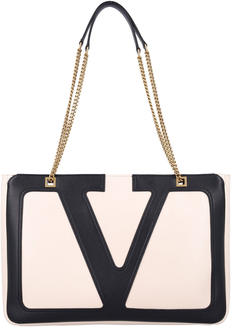 Valentino Garavani Medium Tote | Viva Superstar | Butter Whitenero Beige