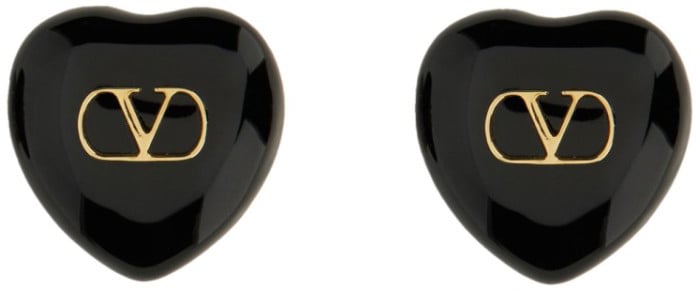 Valentino Garavani "Coeur Royal" Earrings Zwart