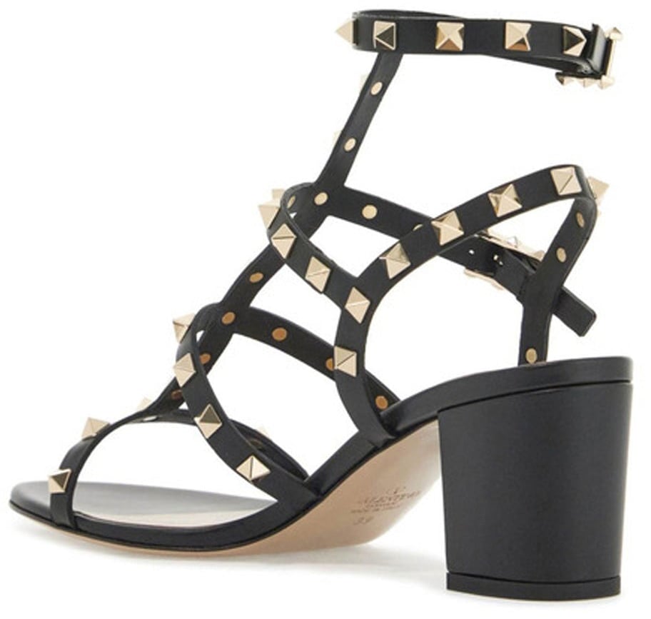 Valentino Garavani Valentino Garavani Rockstud 60 Leather Sandals Zwart