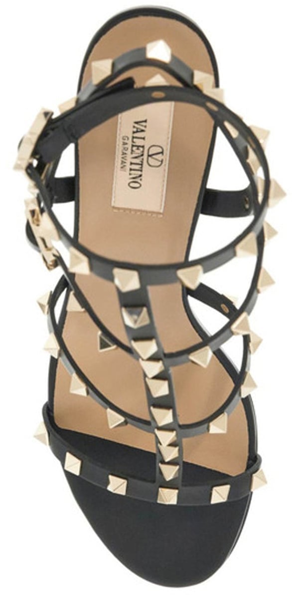 Valentino Garavani Valentino Garavani Rockstud 60 Leather Sandals Zwart
