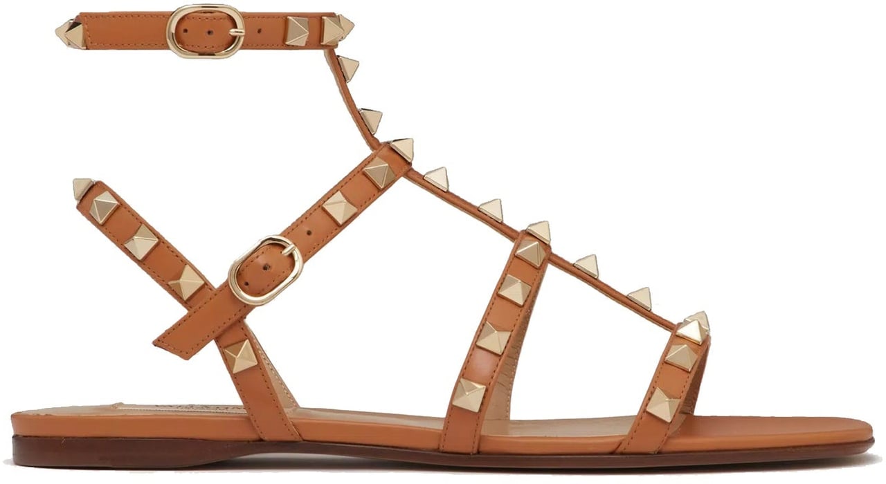 Valentino Garavani Valentino garavani Rockstud Flat Sandals Bruin