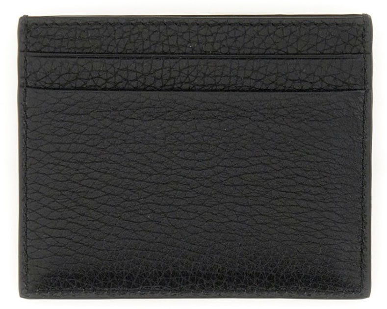 Valentino Garavani Garnet Calfskin "Rockstud" Card Holder Zwart