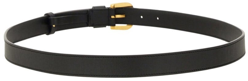 Valentino Garavani Glossy Calfskin "Vlogo Signature" Belt Zwart