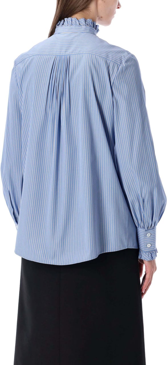Valentino Garavani Shirt Stripe Iris White Stripe Wit