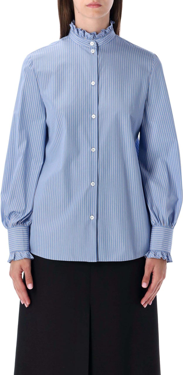 Valentino Garavani Shirt Stripe Iris White Stripe Wit
