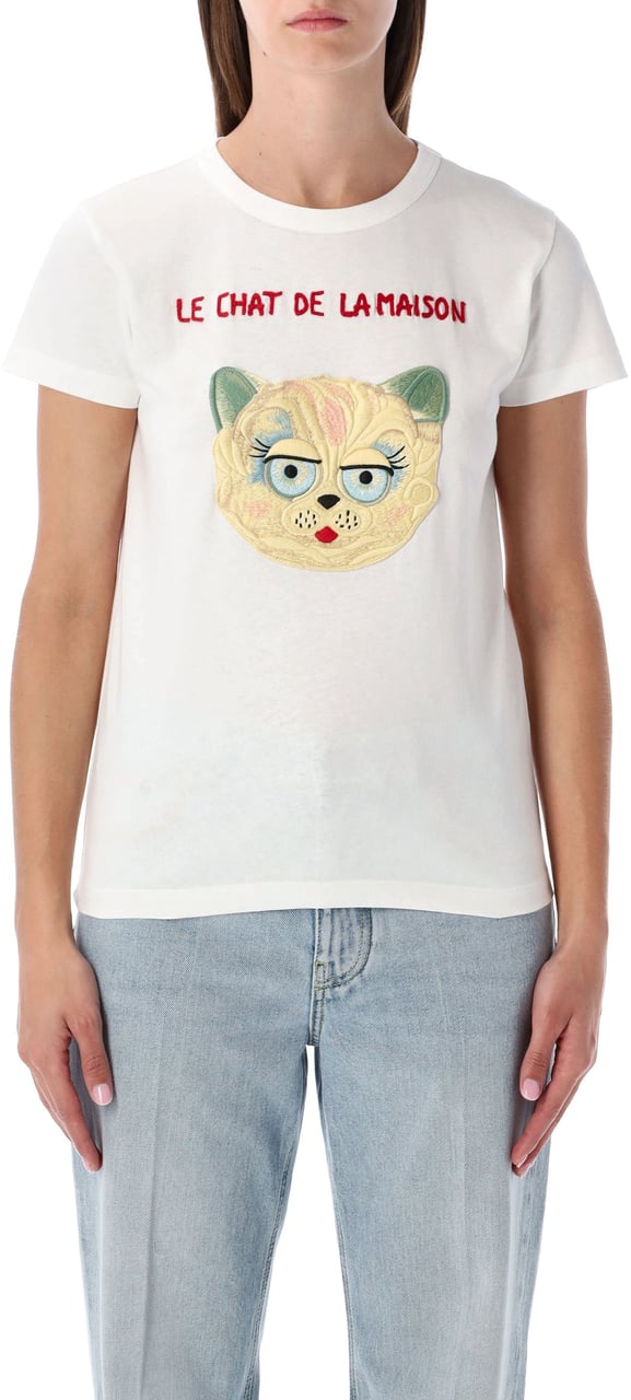 Valentino Garavani Tshirt Cat Bianco Wit
