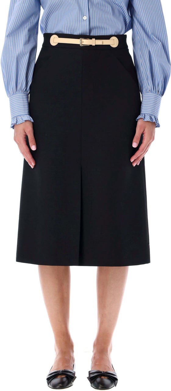 Valentino Garavani Midi Skirt Nero Betulla Zwart