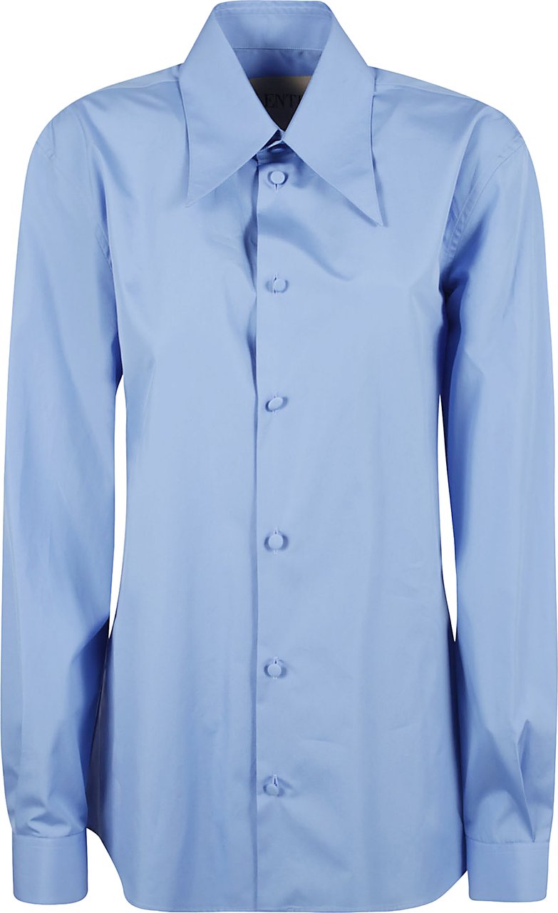 Valentino Garavani Light Blue Tailored Shirt With Refined Silhouette Blauw
