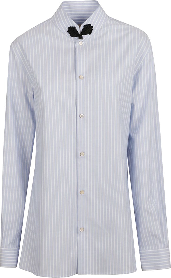 Valentino Garavani Elegant White Shirt With Embroidered Motif Wit