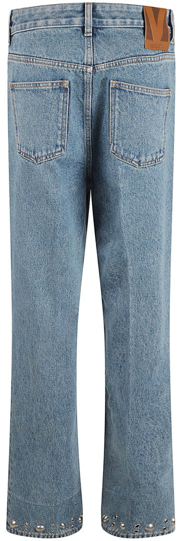 Valentino Garavani Classic Straight-Leg Jeans With Five-Pocket Design Blauw