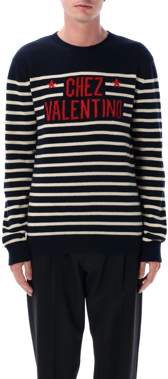 Valentino Garavani Knit Stripe Chez Valentino Dark Blue Stripe Divers