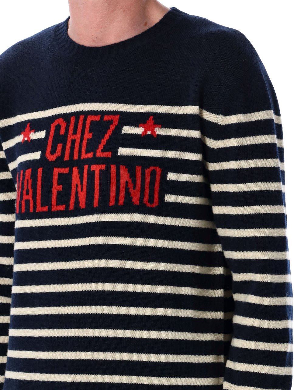 Valentino Garavani Knit Stripe Chez Valentino Dark Blue Stripe Divers