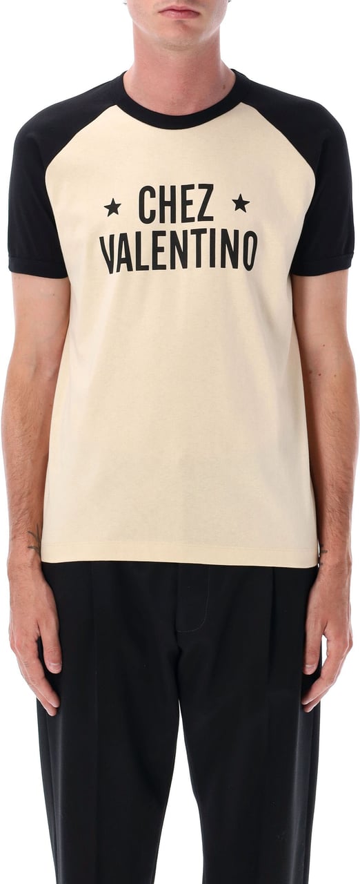 Valentino Garavani Tshirt Chez Valentino Rugby Butter Black Divers