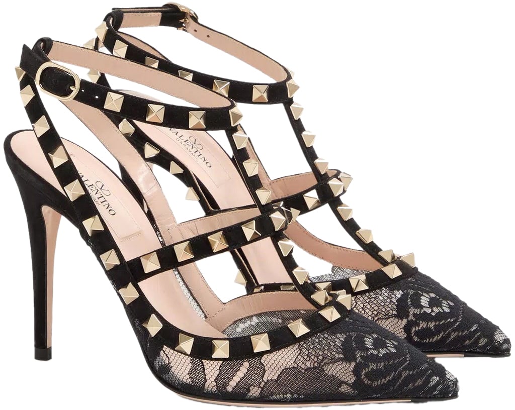 Valentino Garavani Valentino Garavani Rockstud Suede Pumps Zwart
